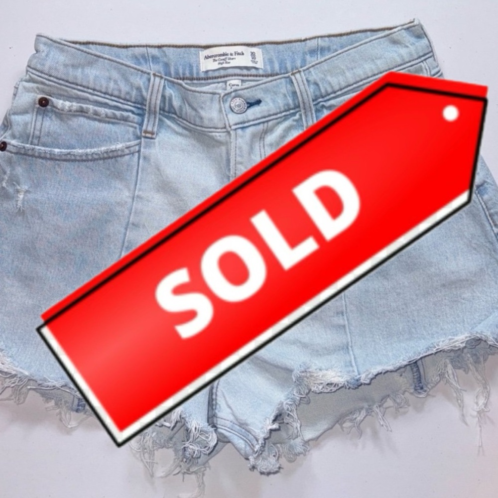 Abercrombie & Fitch Cutoff Short High Rise Curve Love Jean Shorts - sz 10, W30